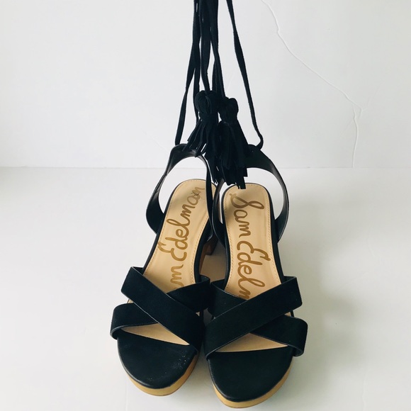 Sam Edelman Black lace up Clogs sandals size 8.5 - Picture 3 of 8